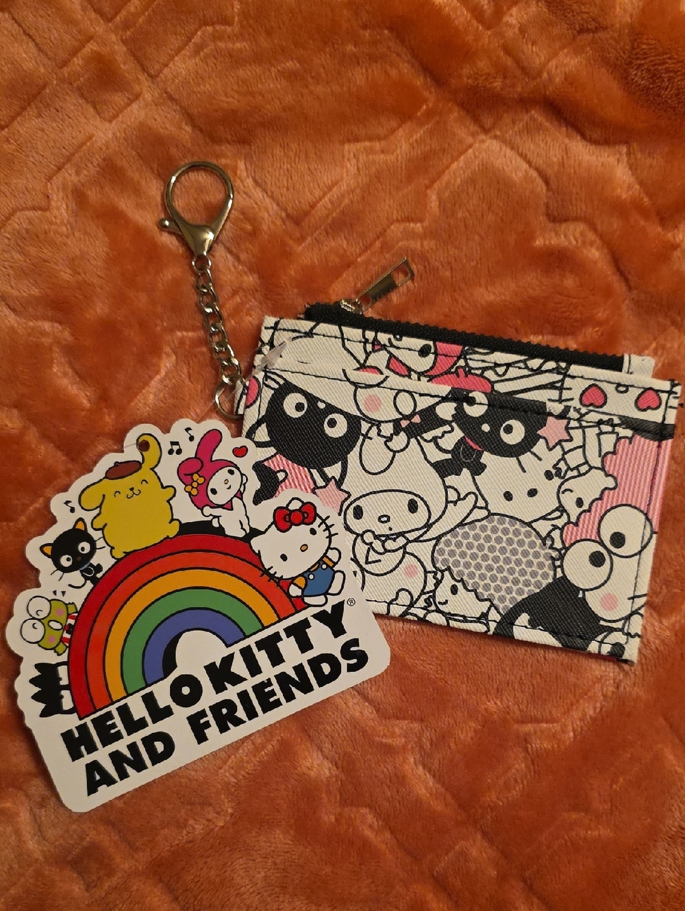 Sanrio Hello Kitty and Friends faux leather cardholder Keychain Coin Purse Nwt